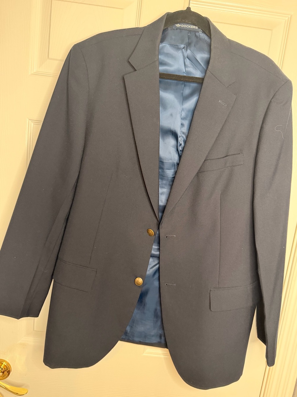 Dockers Men's Dark Blue Blazer with Gold Buttons